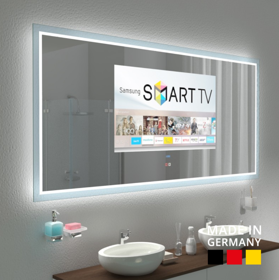 Spiegel mit integriertem smartTV von spiegel21.de