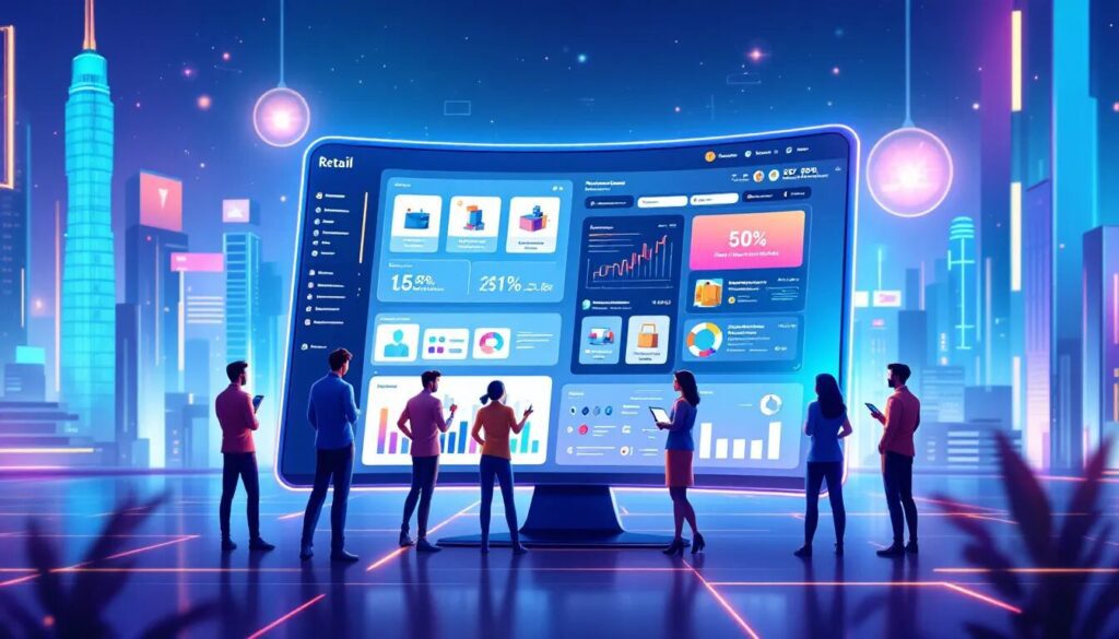 Zukunftstrends bei Business-Management-Plattformen für den Handel, dargestellt in einer Grafik.
