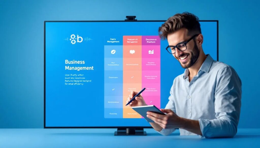 Top Business-Management-Plattformen für den Handel, präsentiert in einer Vergleichstabelle.